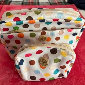 Tory Burch Multicolor Polka dot Cosmetic Bag Set